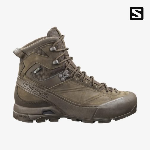 Brown Salomon X Alp GTX Forces Men's Tactical Boots | IE RV6271